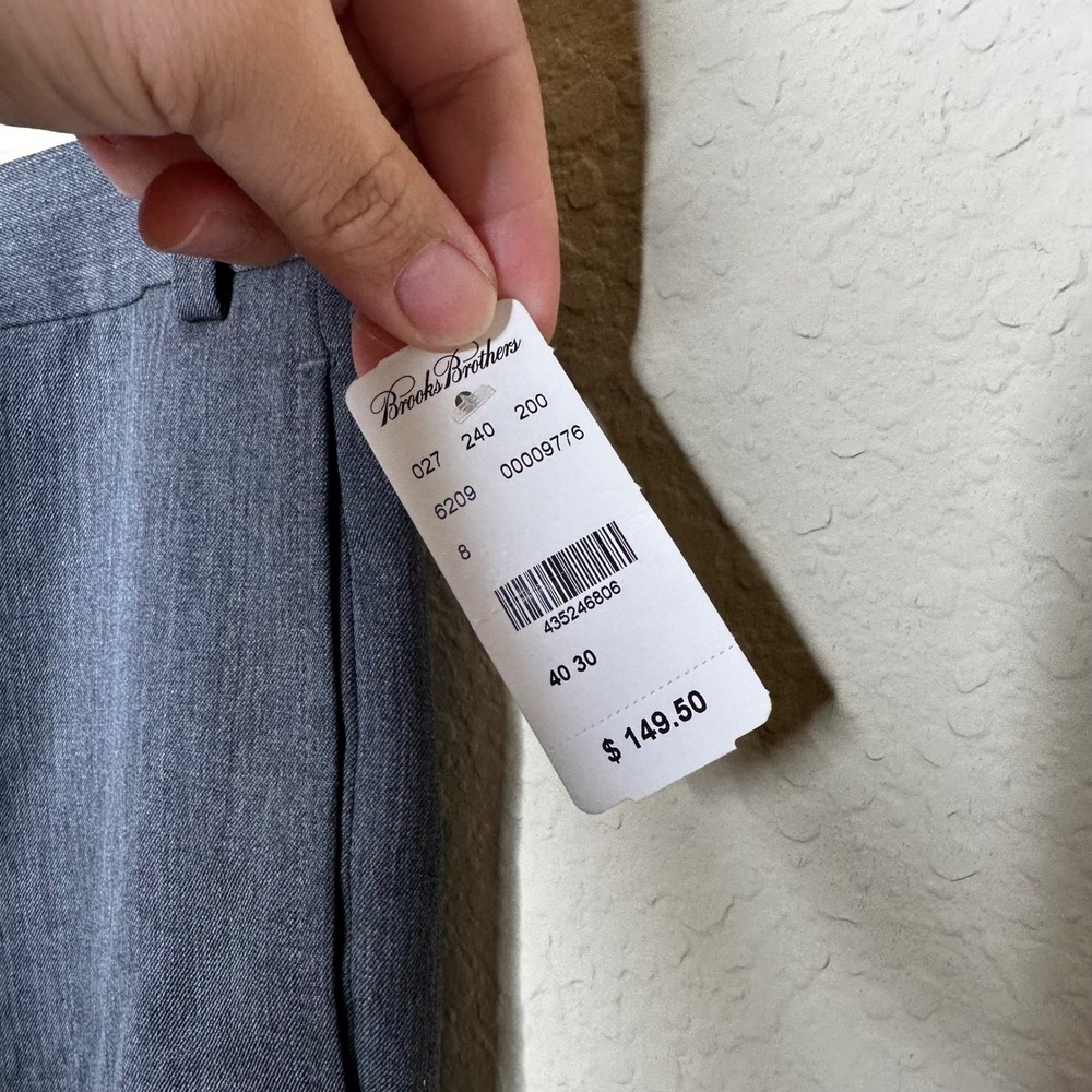 Brooks Brothers Madison Fit Charcoal Grey Wool Blend Dress Pants 40x30 NWT - Picture 4 of 9
